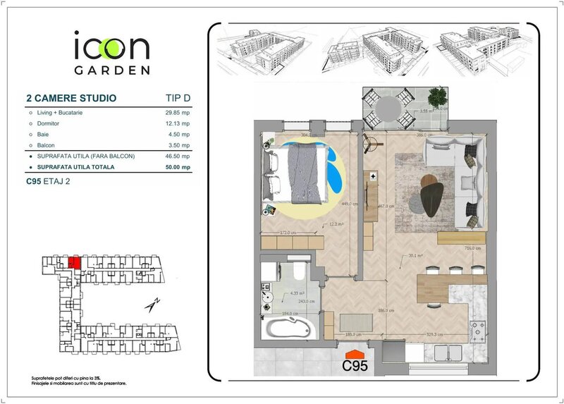 Muncii, apartament 2 camere, finalizat, gata de predare,